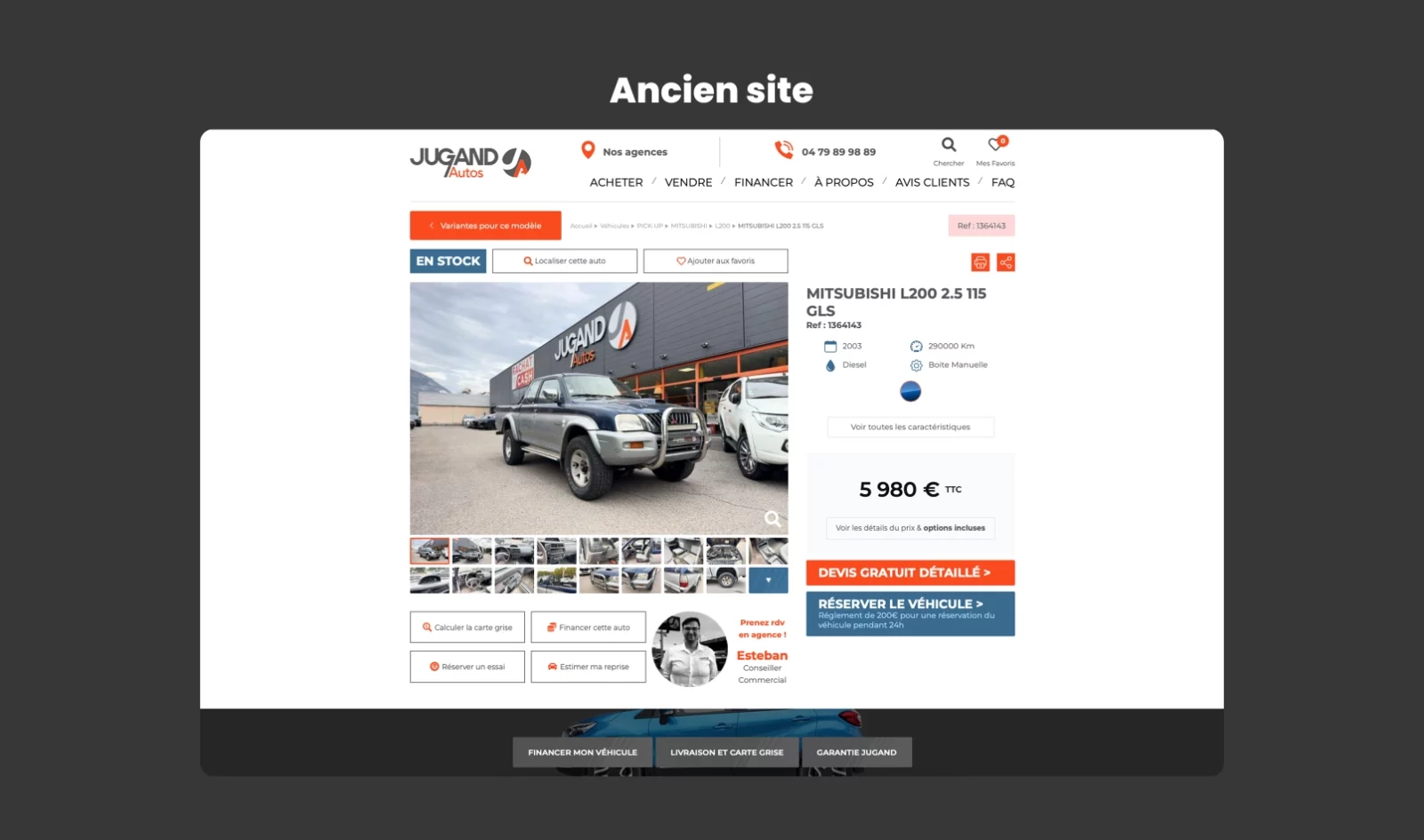 Refonte Jugand Autos ancien site